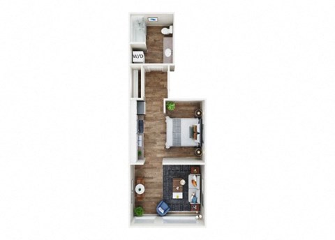 Floor plan for studio, 1 bath, 494 sqft